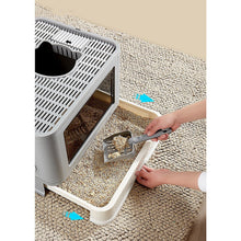 Load image into Gallery viewer, Jumbo Hooded Cat Litter Box Tray Pet Kitty Toilet for Large Cats w Hair Grooming
