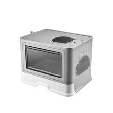 Load image into Gallery viewer, Jumbo Hooded Cat Litter Box Tray Pet Kitty Toilet for Large Cats w Hair Grooming
