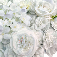 Load image into Gallery viewer, Artificial Flower Wall Backdrop Panel 40cm X 60cm Mixed Whites
