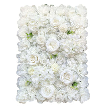 Load image into Gallery viewer, Artificial Flower Wall Backdrop Panel 40cm X 60cm Mixed Whites
