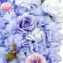 Load image into Gallery viewer, Artificial Flower Wall Backdrop Panel 40cm X 60cm Mixed Lilac Flowers
