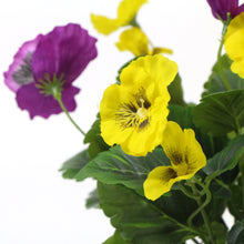 Load image into Gallery viewer, Mixed Pink And Yellow Flowering Potted Artificial Pansy Plants 25cm
