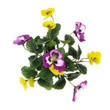 Load image into Gallery viewer, Mixed Pink And Yellow Flowering Potted Artificial Pansy Plants 25cm
