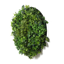 Load image into Gallery viewer, Slimline Artificial Green Wall Disc Art 80cm Mixed Green Fern &amp; Ivy (White)

