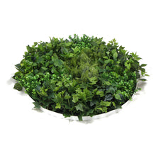 Load image into Gallery viewer, Slimline Artificial Green Wall Disc Art 80cm Mixed Green Fern &amp; Ivy (White)
