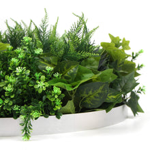 Load image into Gallery viewer, Slimline Artificial Green Wall Disc Art 60cm Mixed Green Fern &amp; Ivy (Fresh White)
