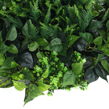 Load image into Gallery viewer, Slimline Artificial Green Wall Disc Art 100cm Mixed Green Fern (Fresh White)
