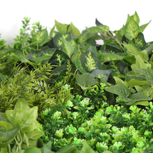 Load image into Gallery viewer, Slimline Artificial Green Wall Disc Art 90cm Mixed Green Fern (Black)
