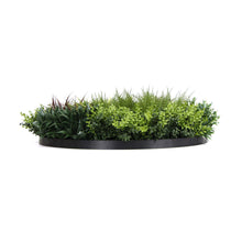 Load image into Gallery viewer, Slimline Artificial Green Wall Disc Art 90cm Green Field UV Resistant (Black)

