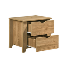 Load image into Gallery viewer, Mica Wooden Bedside Table with 2 Drawers
