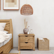 Load image into Gallery viewer, Mica Wooden Bedside Table with 2 Drawers
