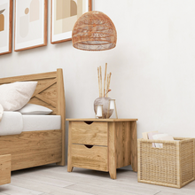 Load image into Gallery viewer, Mica Wooden Bedside Table with 2 Drawers
