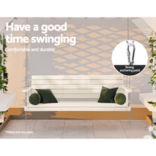Load image into Gallery viewer, Gardeon Porch Swing Chair with Chain Outdoor Furniture 3 Seater Bench Wooden White
