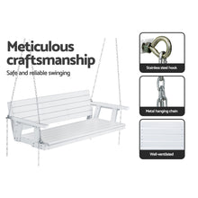 Load image into Gallery viewer, Gardeon Porch Swing Chair with Chain Outdoor Furniture 3 Seater Bench Wooden White
