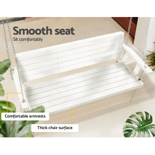 Load image into Gallery viewer, Gardeon Porch Swing Chair with Chain Outdoor Furniture 3 Seater Bench Wooden White
