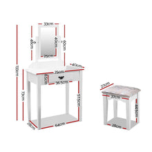 Load image into Gallery viewer, White Girly Artiss Dressing Table with Stool &amp; Makeup Mirror-Dressing Tables-The White Mall
