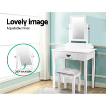Load image into Gallery viewer, White Girly Artiss Dressing Table with Stool &amp; Makeup Mirror-Dressing Tables-The White Mall
