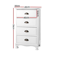 Load image into Gallery viewer, White Hamptons Style 4 Drawer Bedside Table, Side Table or Console Table-Furniture-The White Mall
