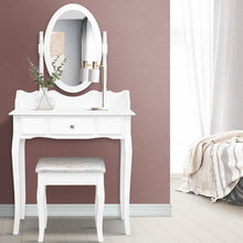 Load image into Gallery viewer, White Marie Antionette Provincial Style Dressing Table &amp; Stool Set-Artiss-The White Mall
