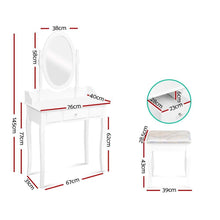 Load image into Gallery viewer, White Marie Antionette Provincial Style Dressing Table &amp; Stool Set-Artiss-The White Mall
