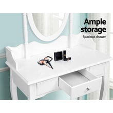 Load image into Gallery viewer, White Marie Antionette Provincial Style Dressing Table &amp; Stool Set-Artiss-The White Mall
