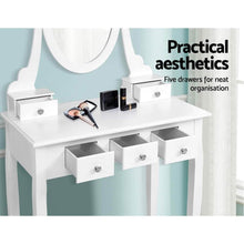Load image into Gallery viewer, White Provincial Artiss Dressing Table Stool Set with Mirror &amp; Storage-Dressing Table-The White Mall
