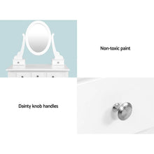 Load image into Gallery viewer, White Provincial Artiss Dressing Table Stool Set with Mirror &amp; Storage-Dressing Table-The White Mall
